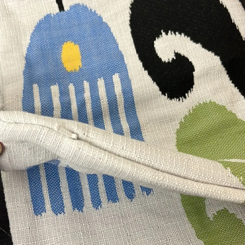 William Sonoma Outdoor Sunbrella Sofia Ikat pillow cover